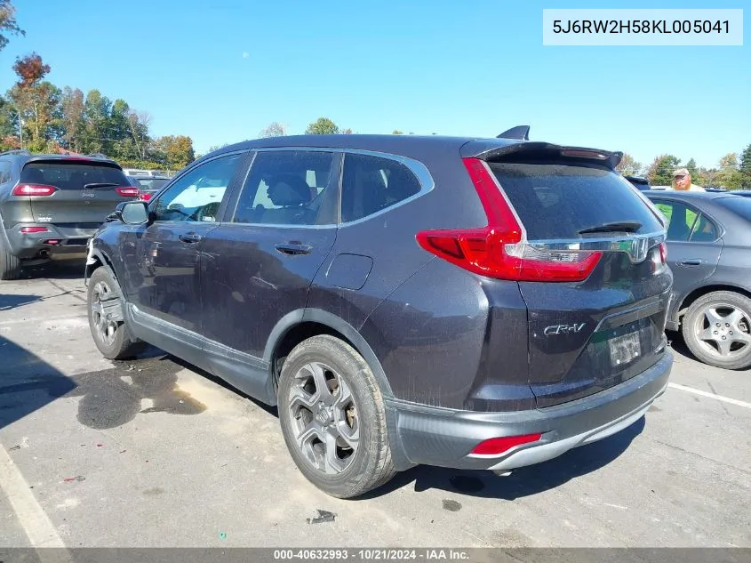 2019 Honda Cr-V Ex VIN: 5J6RW2H58KL005041 Lot: 40632993