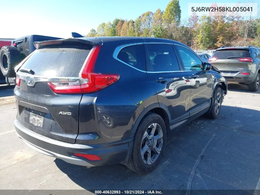 2019 Honda Cr-V Ex VIN: 5J6RW2H58KL005041 Lot: 40632993