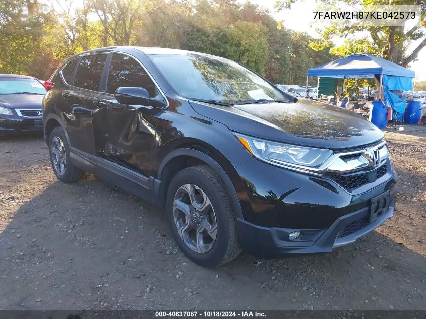 2019 Honda Cr-V Ex-L VIN: 7FARW2H87KE042573 Lot: 40637087