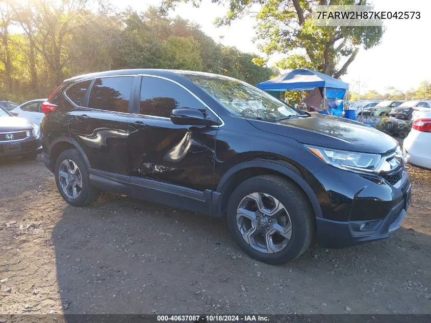 2019 Honda Cr-V Ex-L VIN: 7FARW2H87KE042573 Lot: 40637087