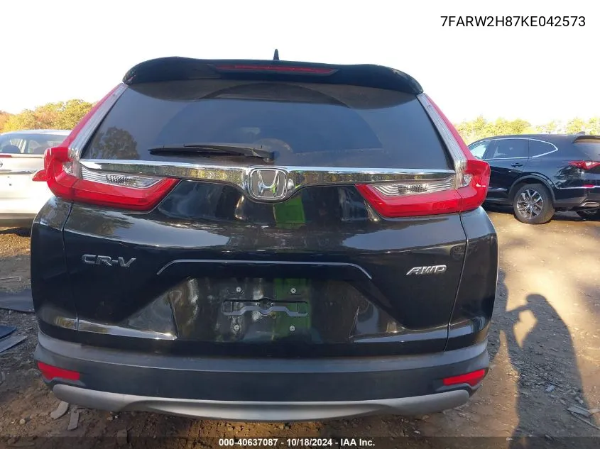 2019 Honda Cr-V Ex-L VIN: 7FARW2H87KE042573 Lot: 40637087