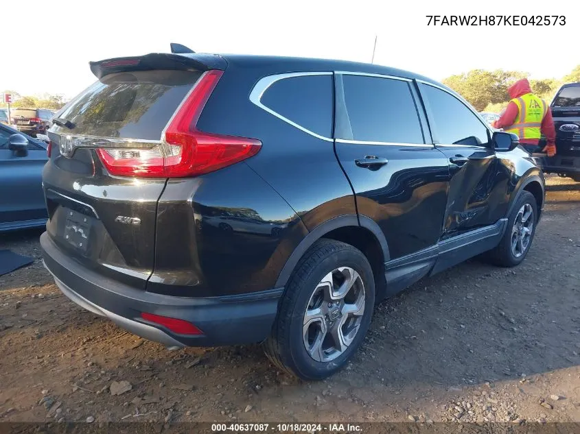 2019 Honda Cr-V Ex-L VIN: 7FARW2H87KE042573 Lot: 40637087