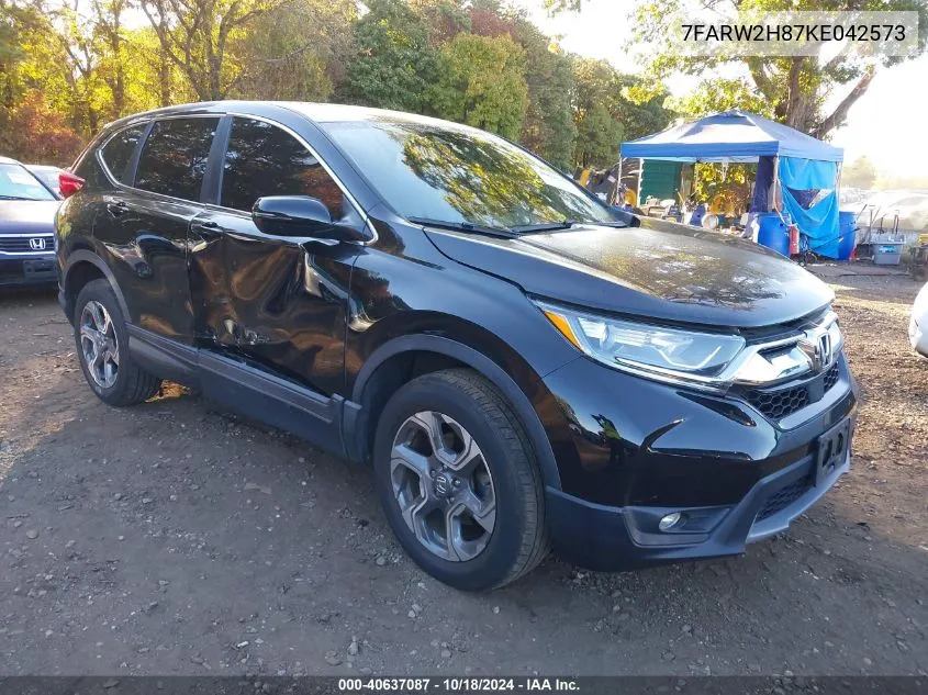 2019 Honda Cr-V Ex-L VIN: 7FARW2H87KE042573 Lot: 40637087