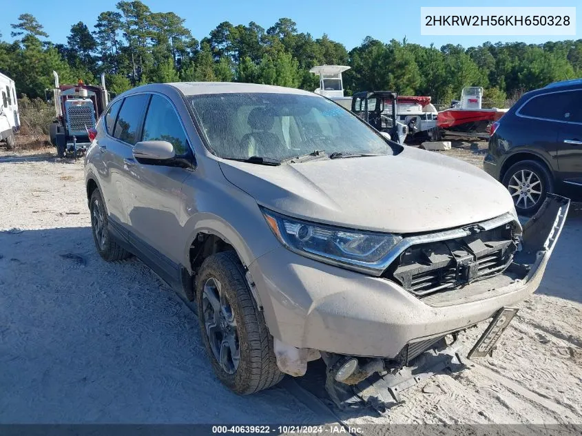 2019 Honda Cr-V Ex VIN: 2HKRW2H56KH650328 Lot: 40639622