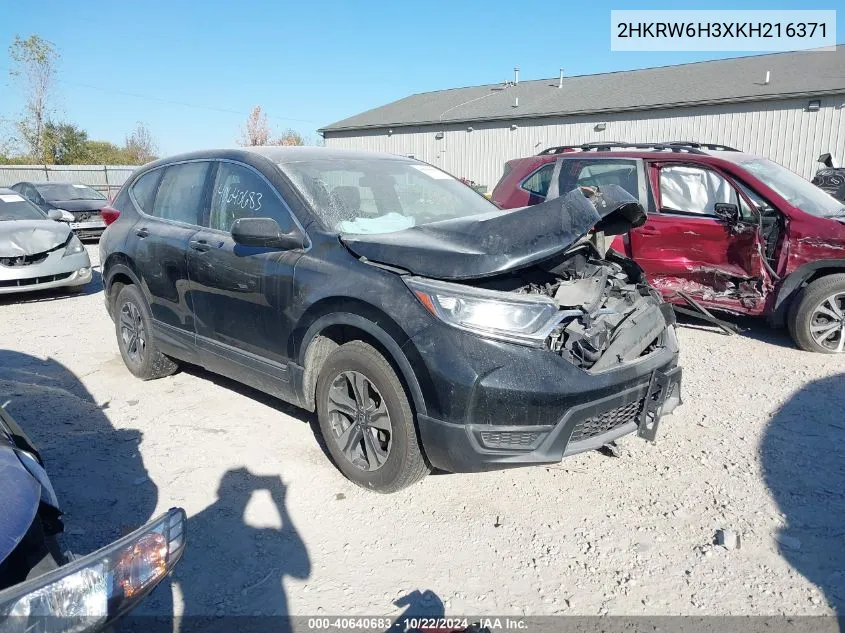 2019 Honda Cr-V Lx VIN: 2HKRW6H3XKH216371 Lot: 40640683