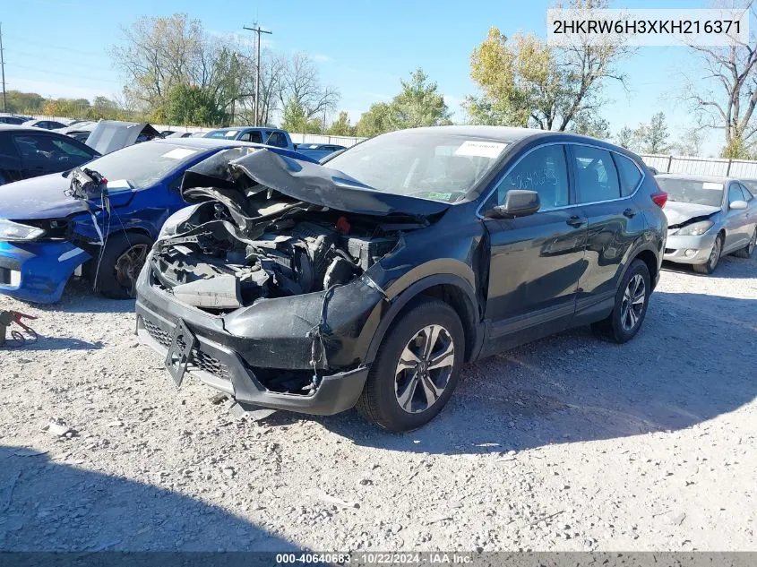 2019 Honda Cr-V Lx VIN: 2HKRW6H3XKH216371 Lot: 40640683