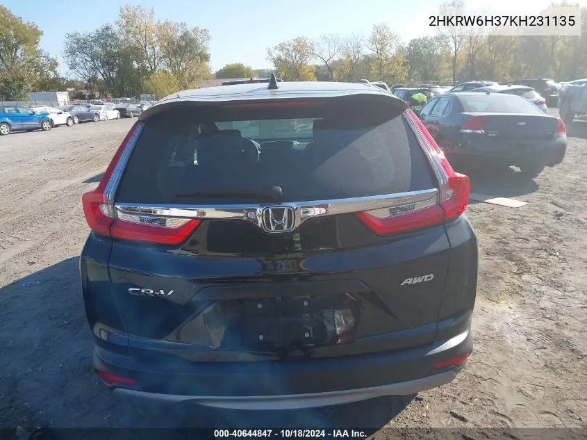 2019 Honda Cr-V Lx VIN: 2HKRW6H37KH231135 Lot: 40644847