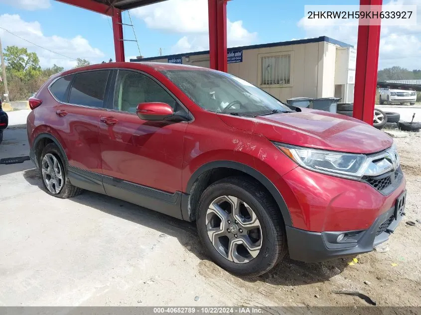 2019 Honda Cr-V Ex VIN: 2HKRW2H59KH633927 Lot: 40652789