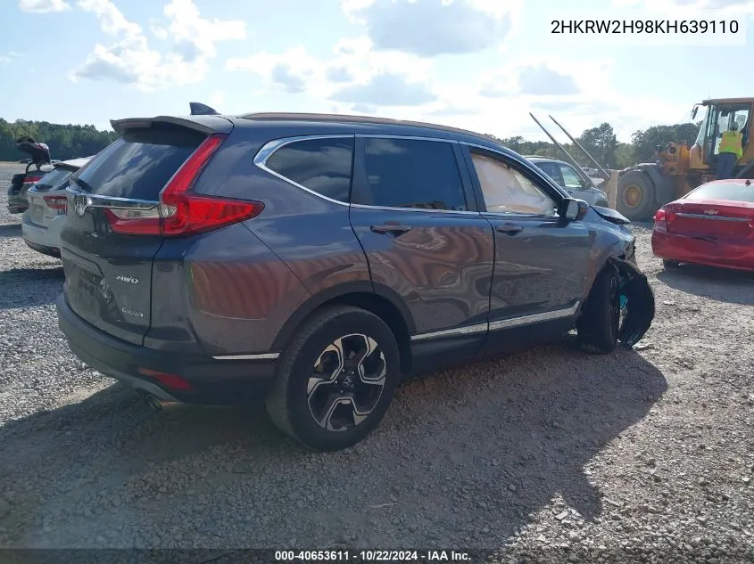 2019 Honda Cr-V Touring VIN: 2HKRW2H98KH639110 Lot: 40653611