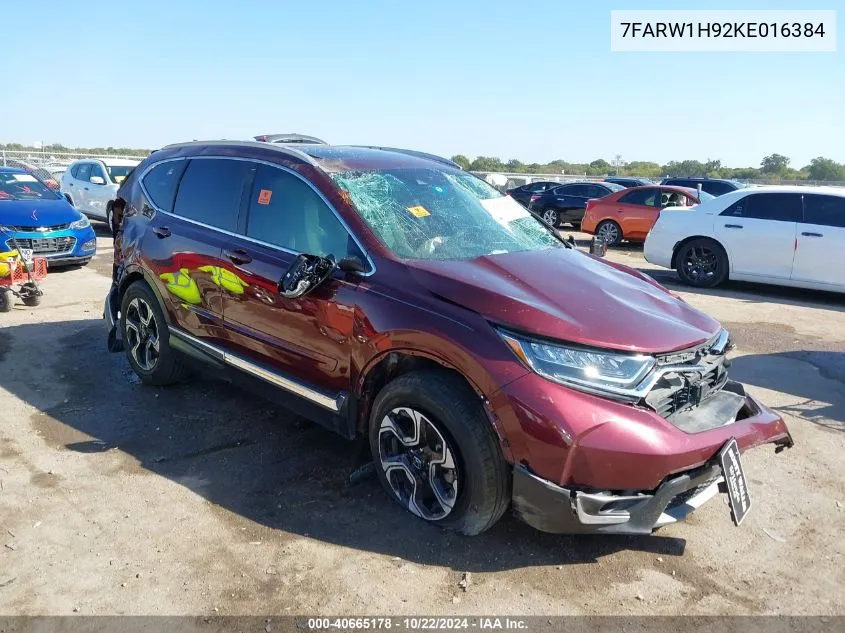 2019 Honda Cr-V Touring VIN: 7FARW1H92KE016384 Lot: 40665178