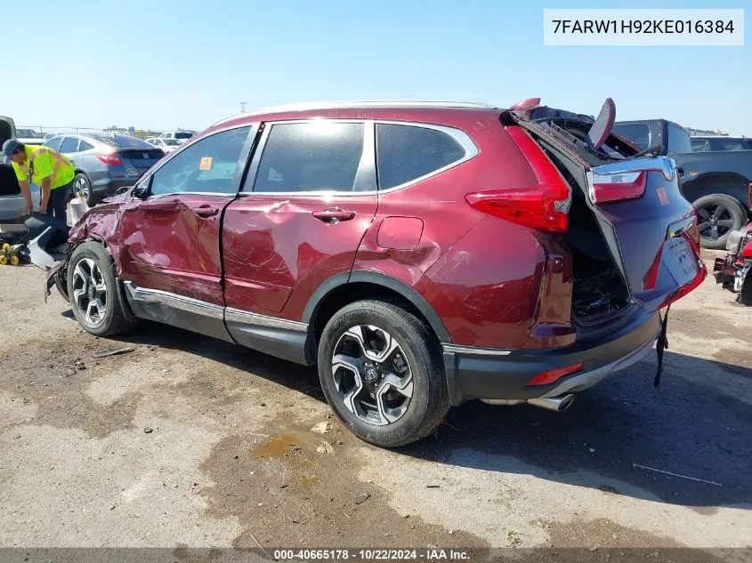 2019 Honda Cr-V Touring VIN: 7FARW1H92KE016384 Lot: 40665178