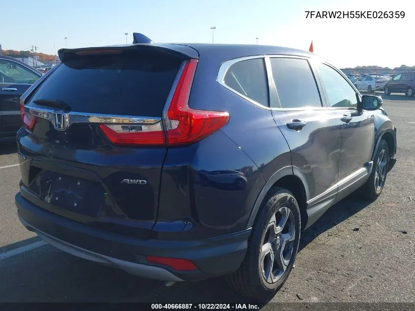 2019 Honda Cr-V Ex VIN: 7FARW2H55KE026359 Lot: 40666887