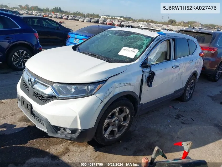 2019 Honda Cr-V Ex VIN: 5J6RW1H52KA027476 Lot: 40671790