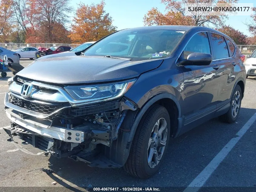 2019 Honda Cr-V Ex-L VIN: 5J6RW2H89KA004177 Lot: 40675417