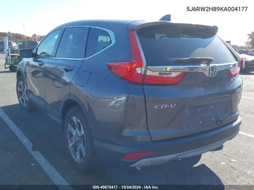 2019 Honda Cr-V Ex-L VIN: 5J6RW2H89KA004177 Lot: 40675417