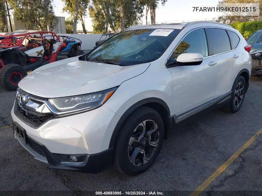 2019 Honda Cr-V Touring VIN: 7FARW1H94KE012515 Lot: 40693995