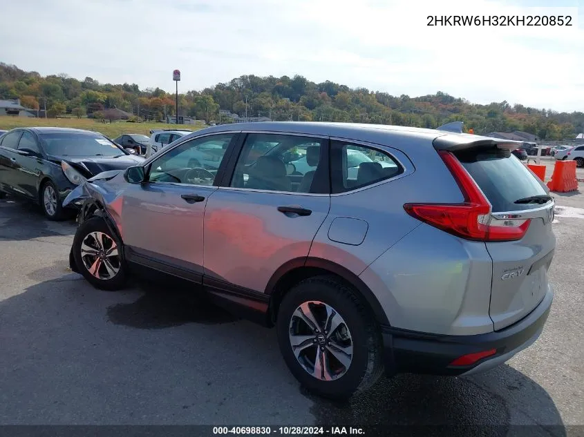 2HKRW6H32KH220852 2019 Honda Cr-V Lx