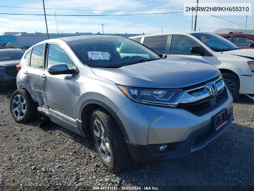 2019 Honda Cr-V Ex-L VIN: 2HKRW2H89KH655310 Lot: 40711231