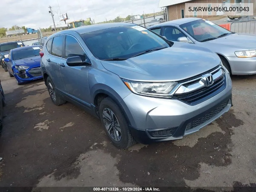 2019 Honda Cr-V Lx VIN: 5J6RW6H36KL001043 Lot: 40713326