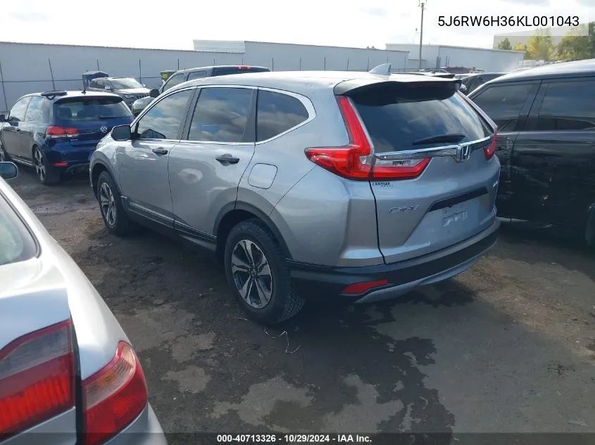 2019 Honda Cr-V Lx VIN: 5J6RW6H36KL001043 Lot: 40713326