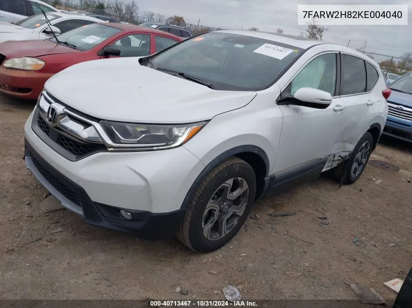 2019 Honda Cr-V Ex-L VIN: 7FARW2H82KE004040 Lot: 40713467