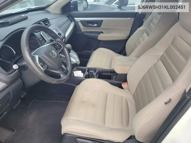 5J6RW5H31KL002451 2019 Honda Cr-V Lx