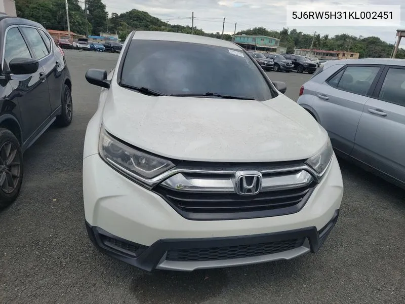 5J6RW5H31KL002451 2019 Honda Cr-V Lx