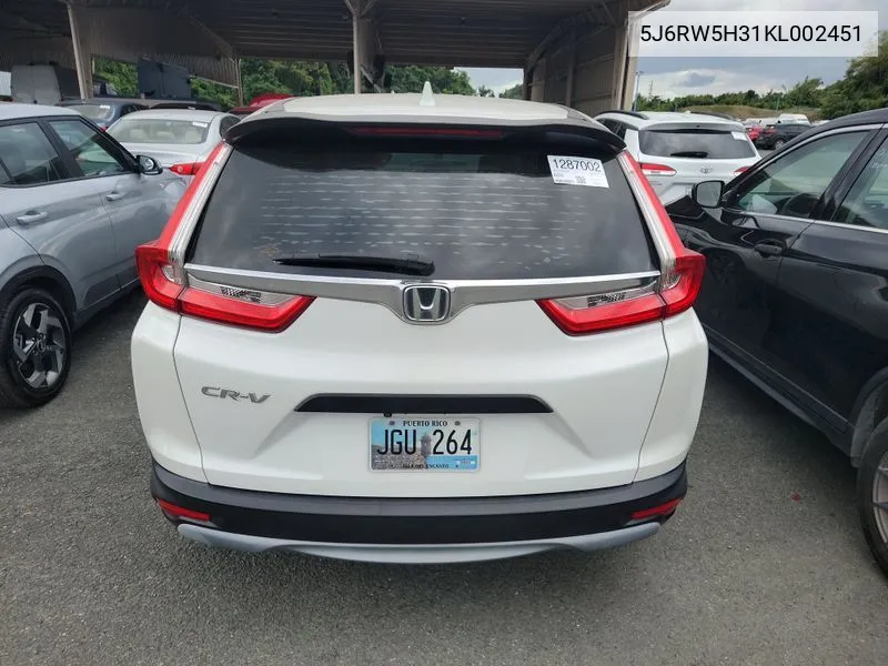 5J6RW5H31KL002451 2019 Honda Cr-V Lx