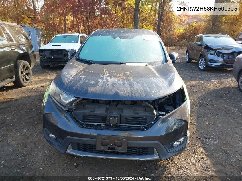 2019 Honda Cr-V Ex VIN: 2HKRW2H58KH600305 Lot: 40721979