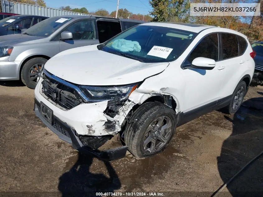 2019 Honda Cr-V Ex-L VIN: 5J6RW2H82KL037266 Lot: 40734270