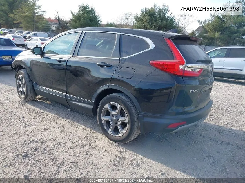 2019 Honda Cr-V Ex VIN: 7FARW2H53KE061398 Lot: 40735737