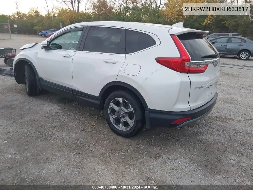 2019 Honda Cr-V Ex-L VIN: 2HKRW2H8XKH633817 Lot: 40738406