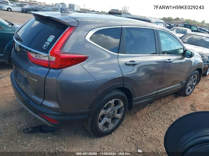 2019 Honda Cr-V Ex VIN: 7FARW1H59KE029243 Lot: 40739269