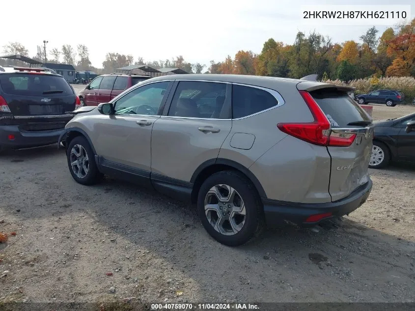 2019 Honda Cr-V Ex-L VIN: 2HKRW2H87KH621110 Lot: 40759070