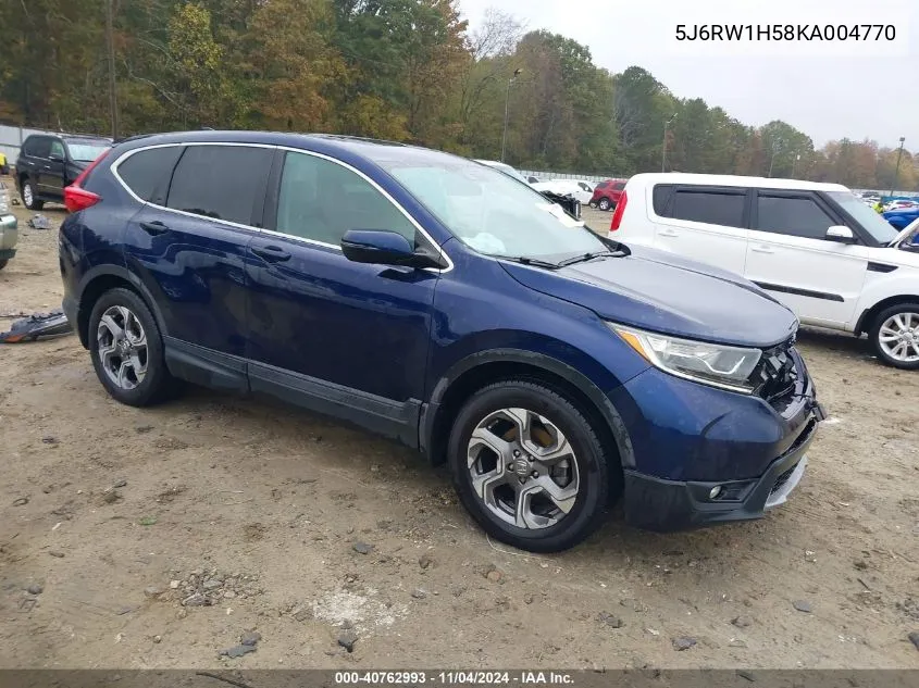 2019 Honda Cr-V Ex VIN: 5J6RW1H58KA004770 Lot: 40762993