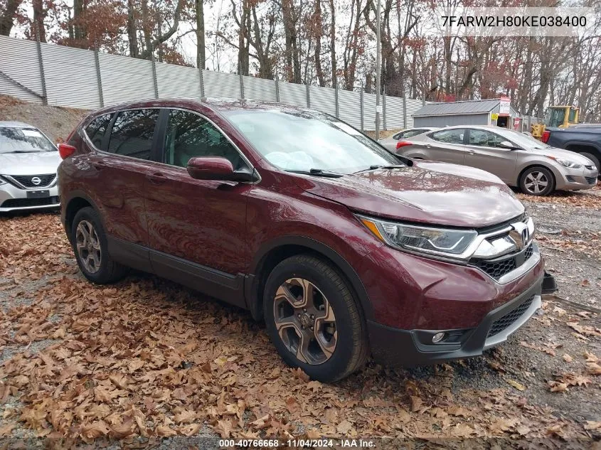 2019 Honda Cr-V Ex-L VIN: 7FARW2H80KE038400 Lot: 40766668