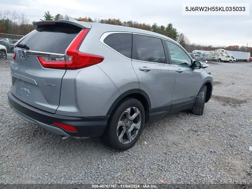 2019 Honda Cr-V Ex VIN: 5J6RW2H55KL035033 Lot: 40767767