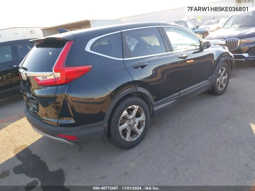 2019 Honda Cr-V Ex-L VIN: 7FARW1H85KE036801 Lot: 40772457