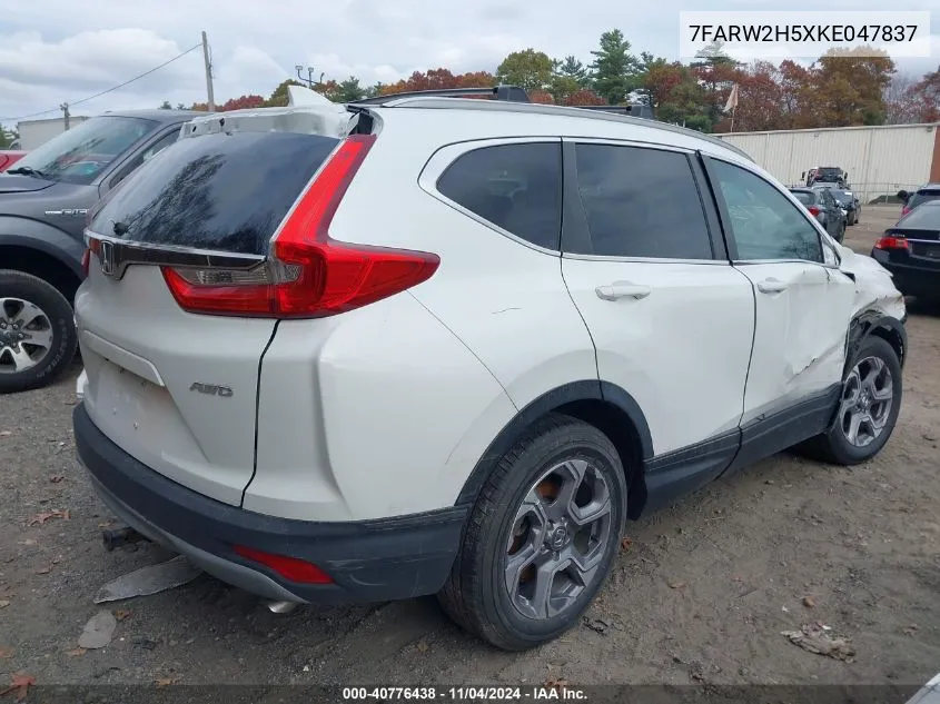 2019 Honda Cr-V Ex VIN: 7FARW2H5XKE047837 Lot: 40776438