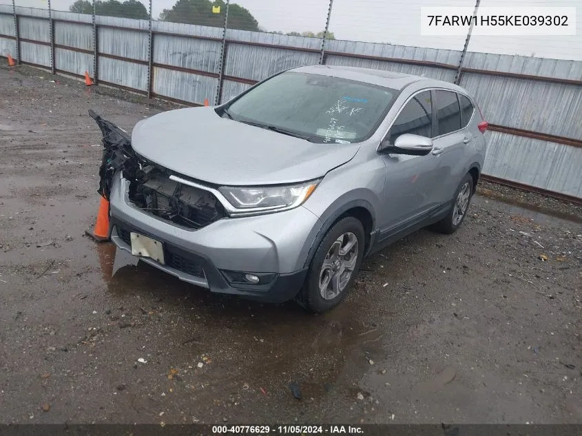 2019 Honda Cr-V Ex VIN: 7FARW1H55KE039302 Lot: 40776629