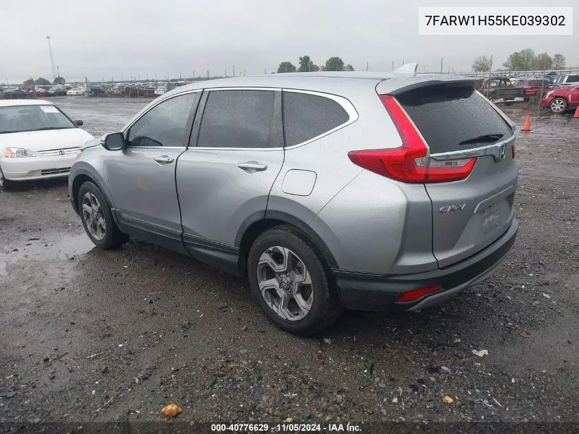 2019 Honda Cr-V Ex VIN: 7FARW1H55KE039302 Lot: 40776629