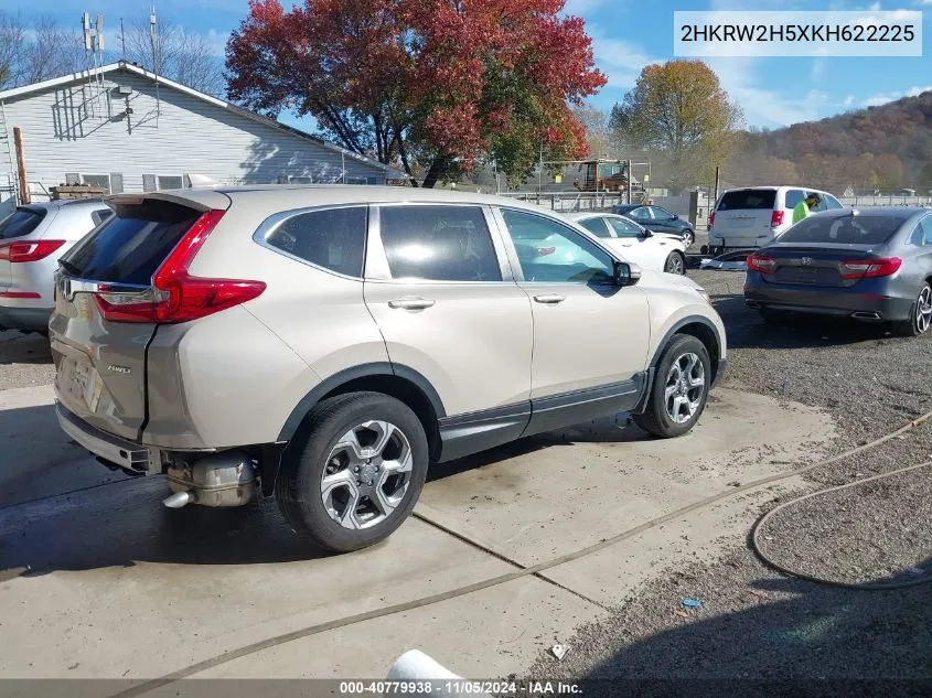 2019 Honda Cr-V Ex VIN: 2HKRW2H5XKH622225 Lot: 40779938