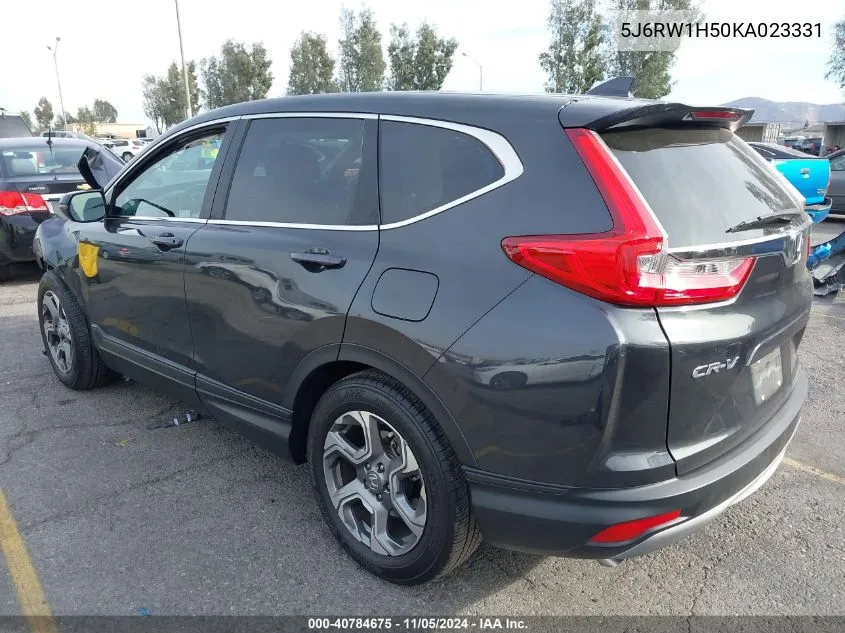 2019 Honda Cr-V Ex VIN: 5J6RW1H50KA023331 Lot: 40784675