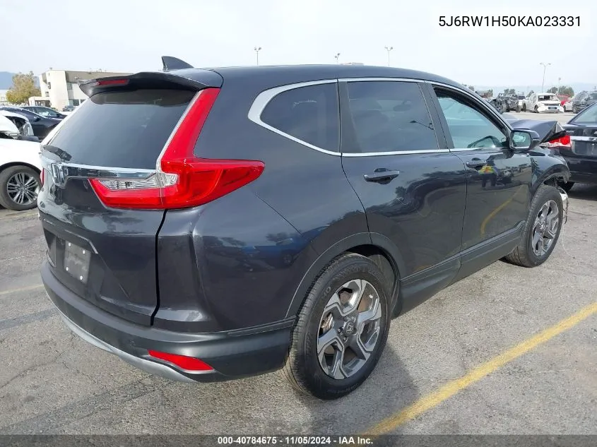 2019 Honda Cr-V Ex VIN: 5J6RW1H50KA023331 Lot: 40784675