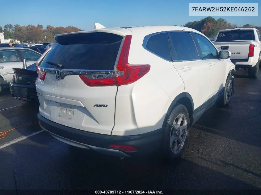 2019 Honda Cr-V Ex VIN: 7FARW2H52KE046262 Lot: 40789712