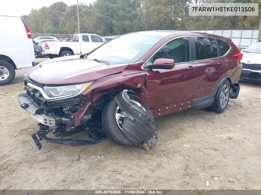 2019 Honda Cr-V Ex VIN: 7FARW1H51KE013506 Lot: 40793686