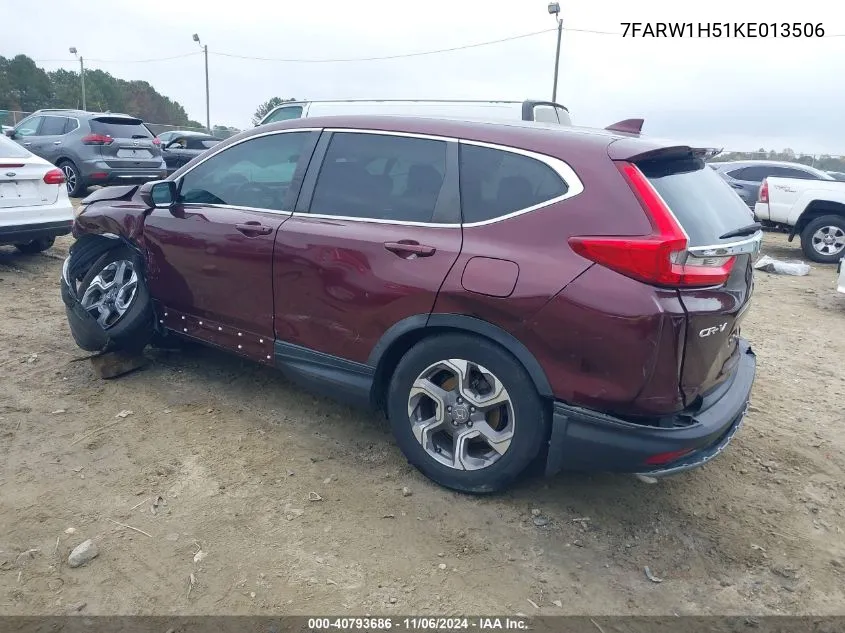 2019 Honda Cr-V Ex VIN: 7FARW1H51KE013506 Lot: 40793686