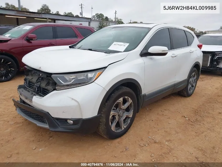 2019 Honda Cr-V Ex-L VIN: 5J6RW2H84KL009985 Lot: 40794976