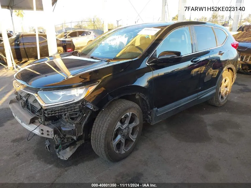 2019 Honda Cr-V Ex VIN: 7FARW1H52KE023140 Lot: 40801350