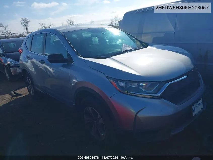 2019 Honda Cr-V Lx VIN: 2HKRW6H30KH208067 Lot: 40803676